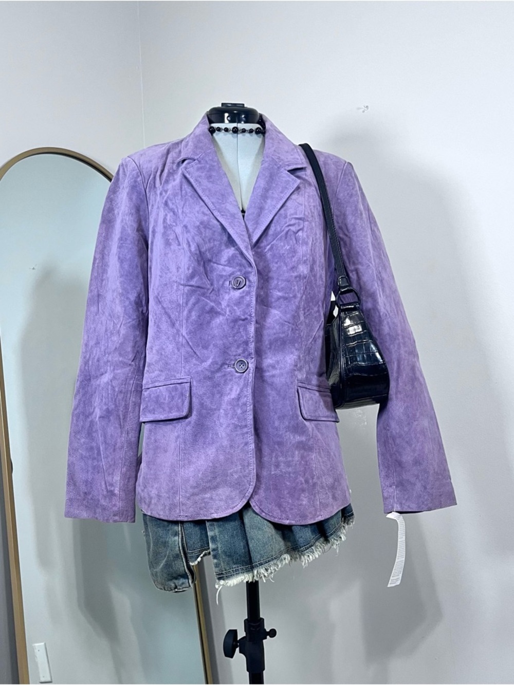 NWT Chadwicks Purple Suede Leather Blazer Jacket